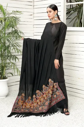 2741-KASHIDA-KARI EMBROIDERED WOOL SHAWL UNSTITCHED