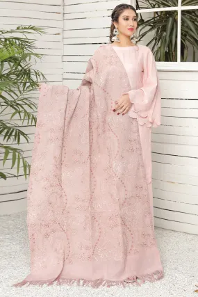 2743-FLORAL-FANTASY EMBROIDERED WOOL SHAWL UNSTITCHED