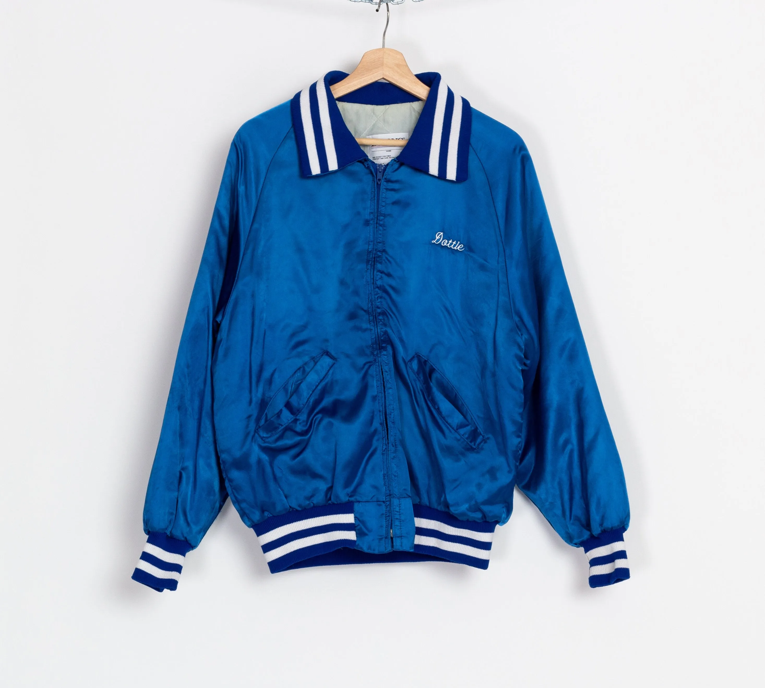 80s Swing Dancing Satin Bomber Jacket - Men's Medium, Women's Large