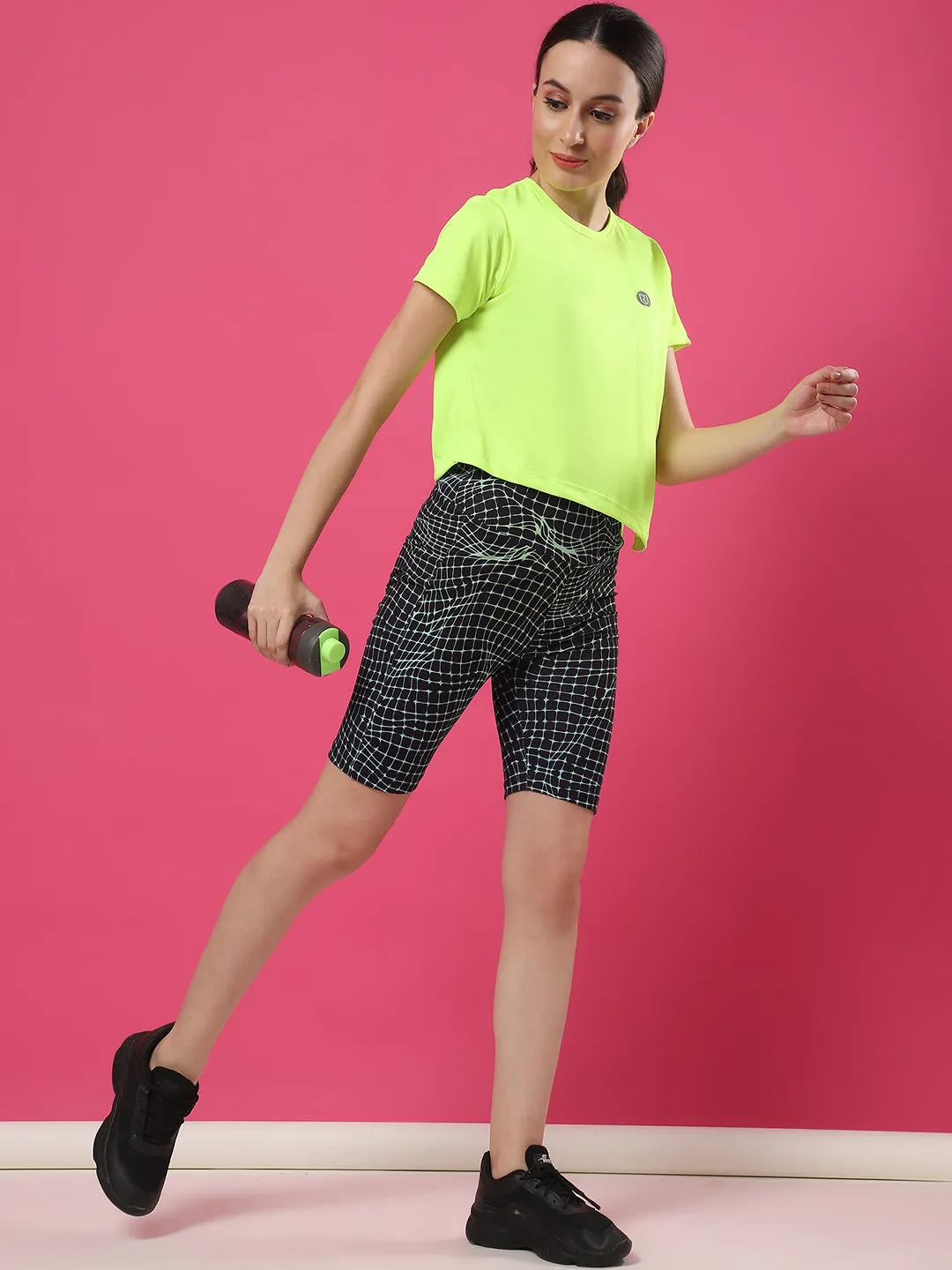Activewear Loose Fit Half Sleeves Top for Women