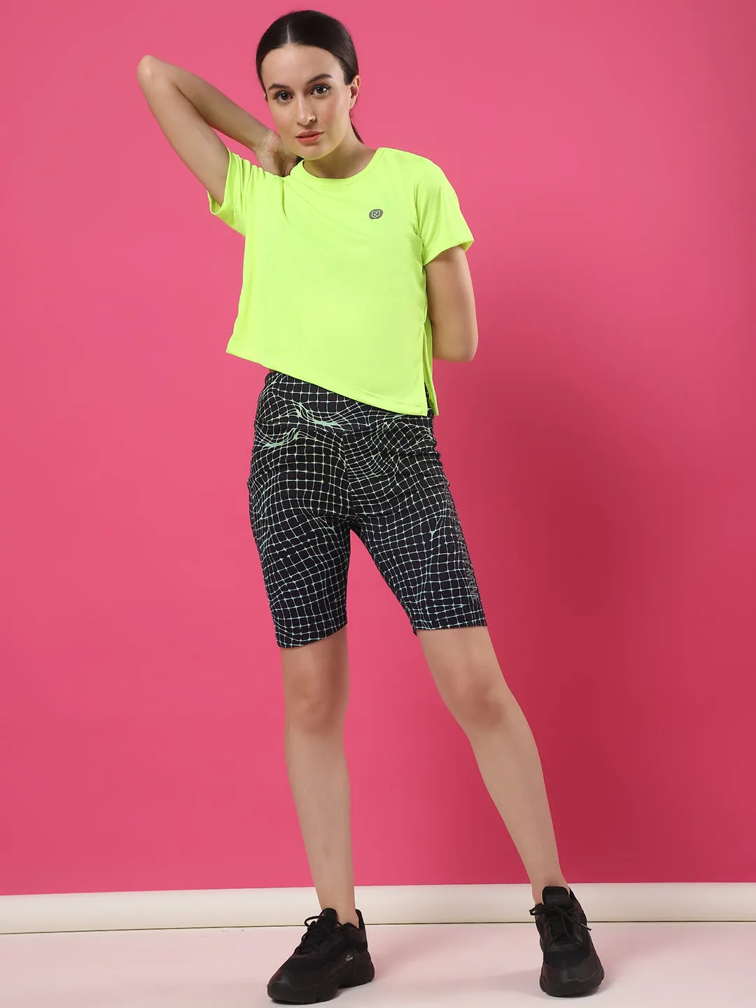 Activewear Loose Fit Half Sleeves Top for Women