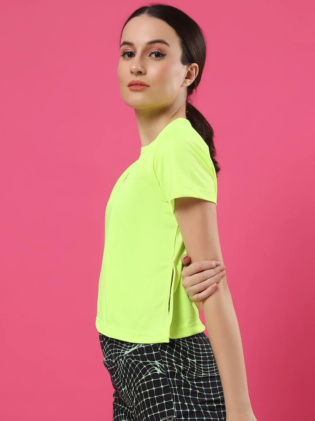 Activewear Loose Fit Half Sleeves Top for Women