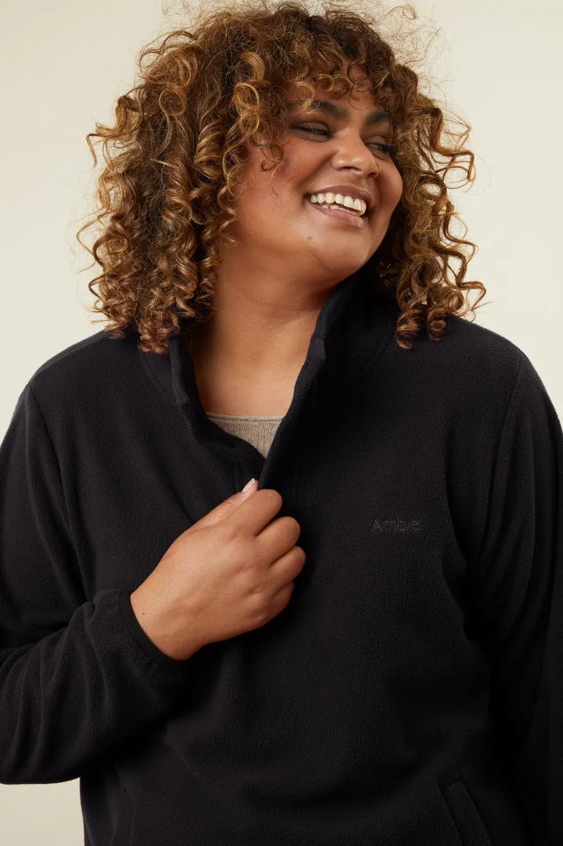Amble Feathertop Women’s Fleece Black Plus Sizes 2XL - 4XL