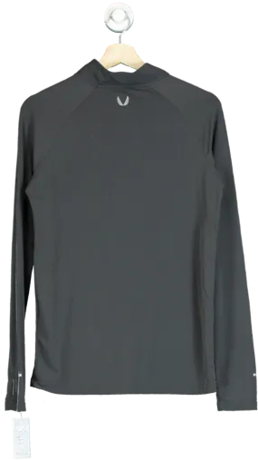 ASRV Black Quarter-Zip Long Sleeve Top UK M