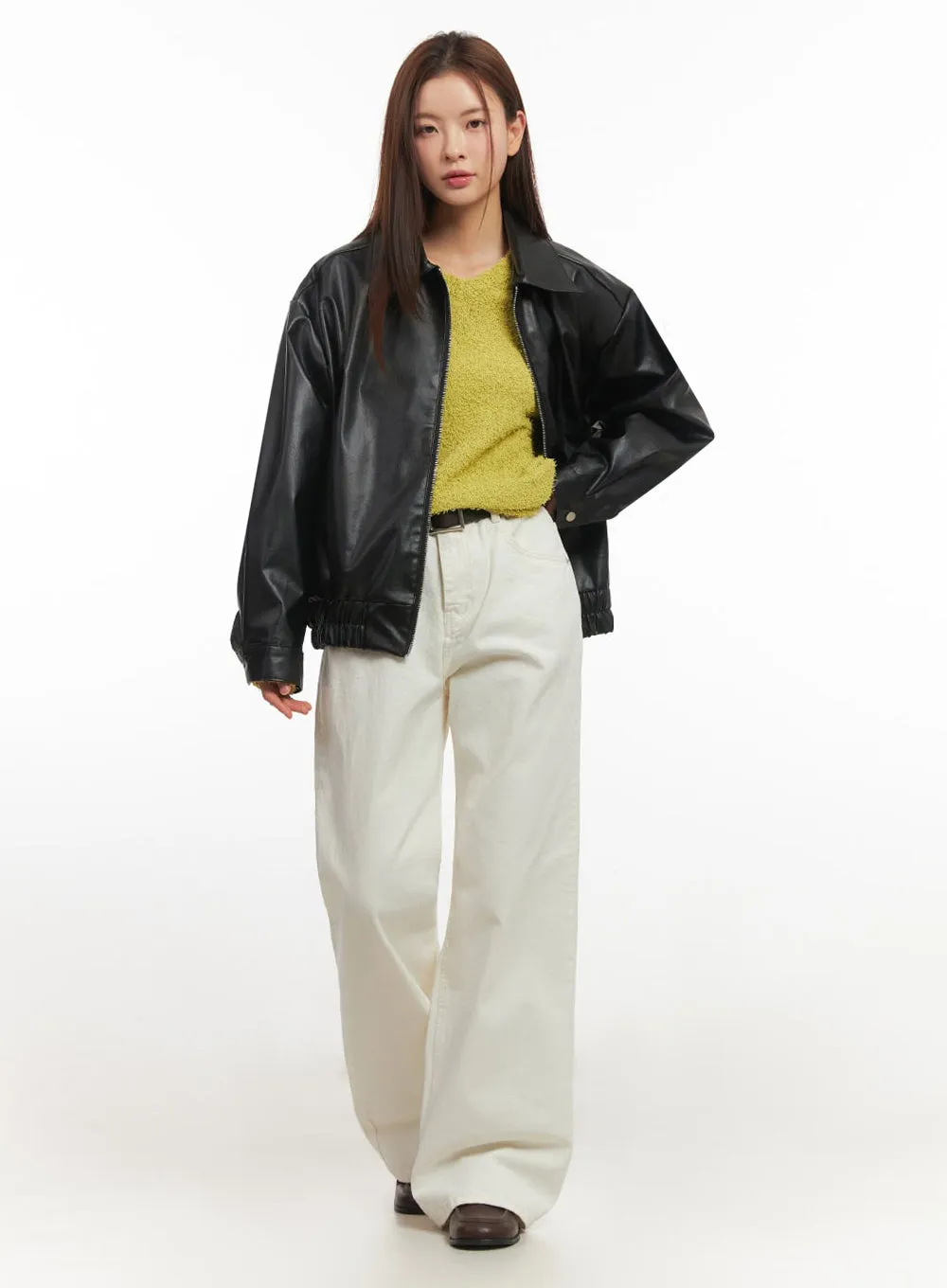 Basic Cotton Wide-Leg Pants IM513
