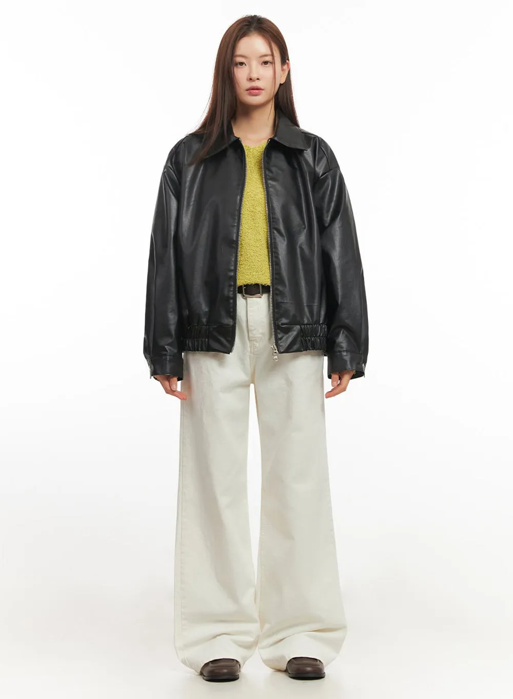 Basic Cotton Wide-Leg Pants IM513
