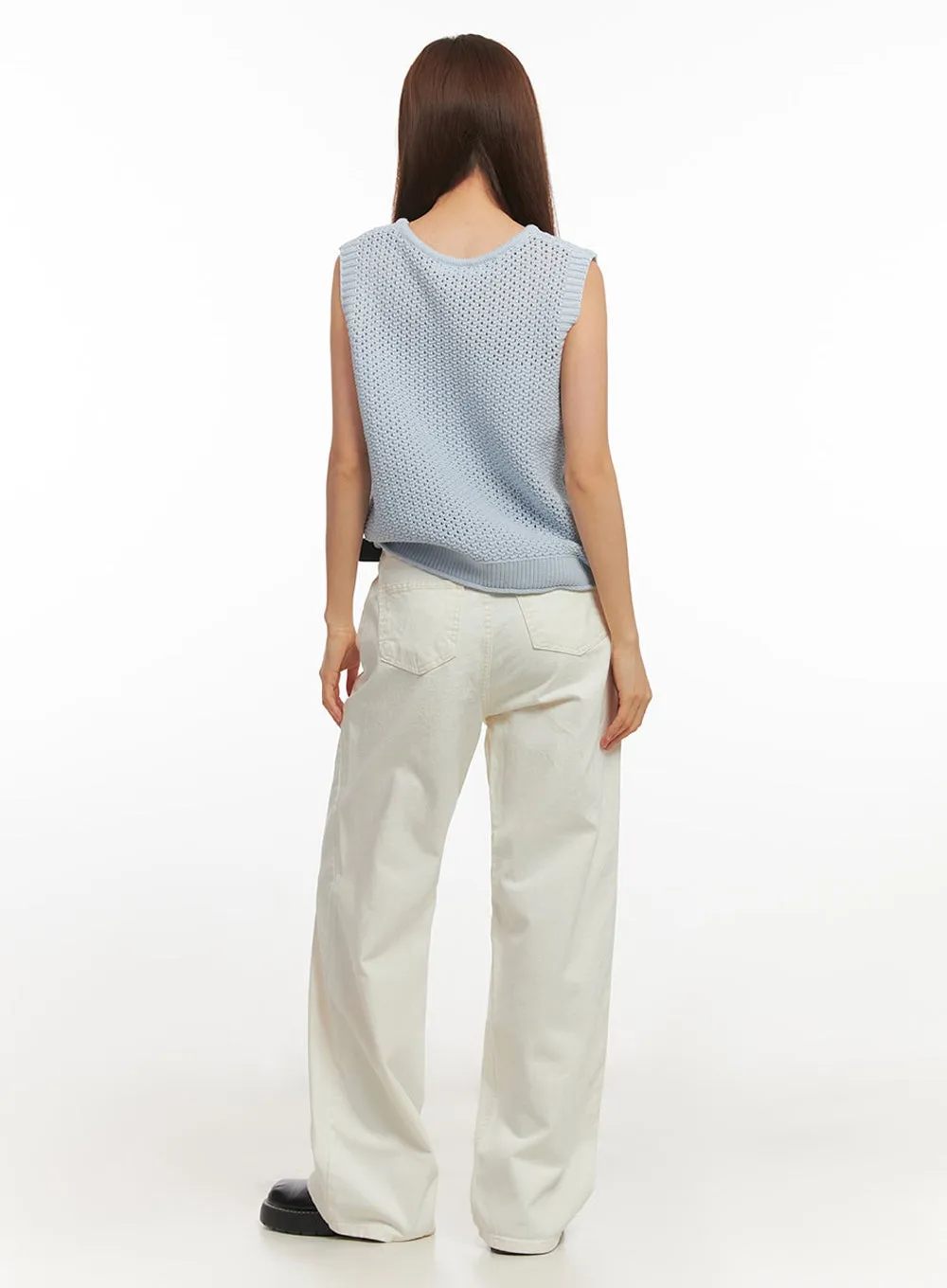 Basic Cotton Wide-Leg Pants IM513