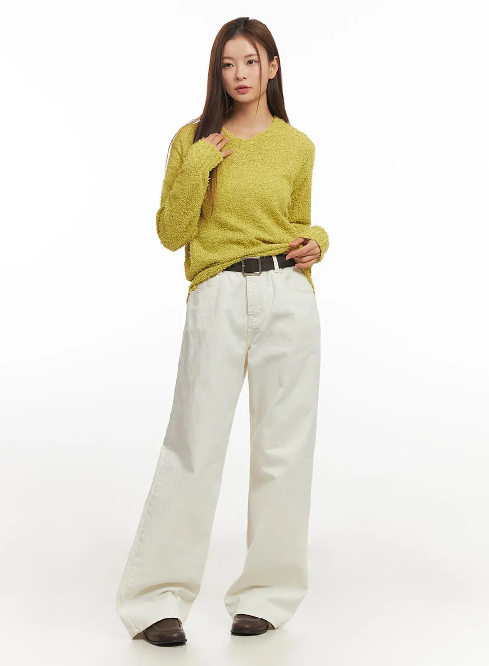 Basic Cotton Wide-Leg Pants IM513