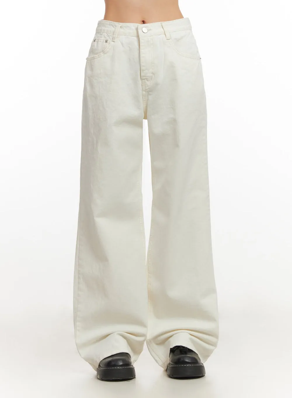 Basic Cotton Wide-Leg Pants IM513