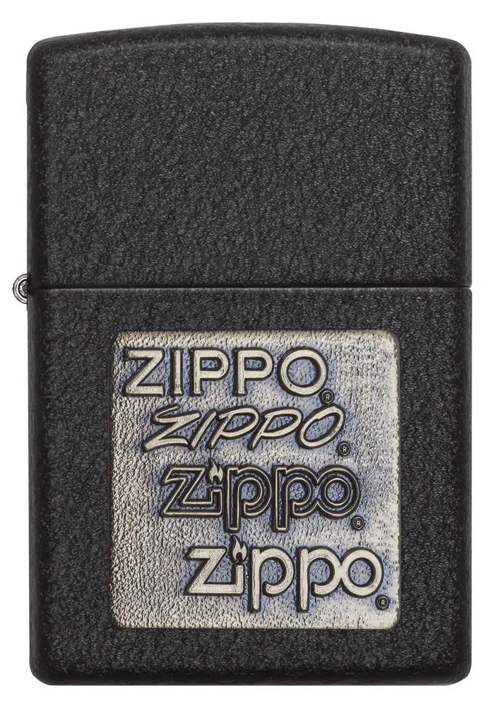 Black Crackle Gold Zippo Logo