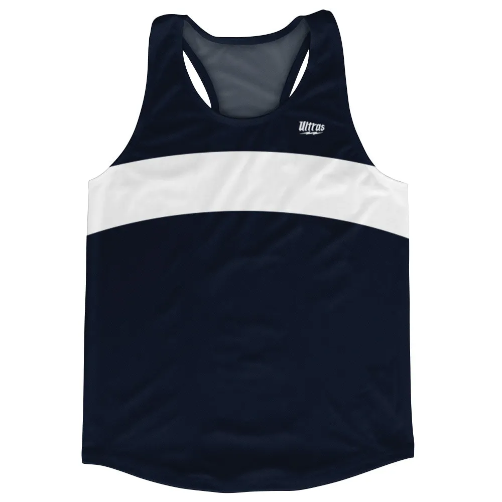 Blue Navy Almost Black And White Running Track Tops Made In USA
