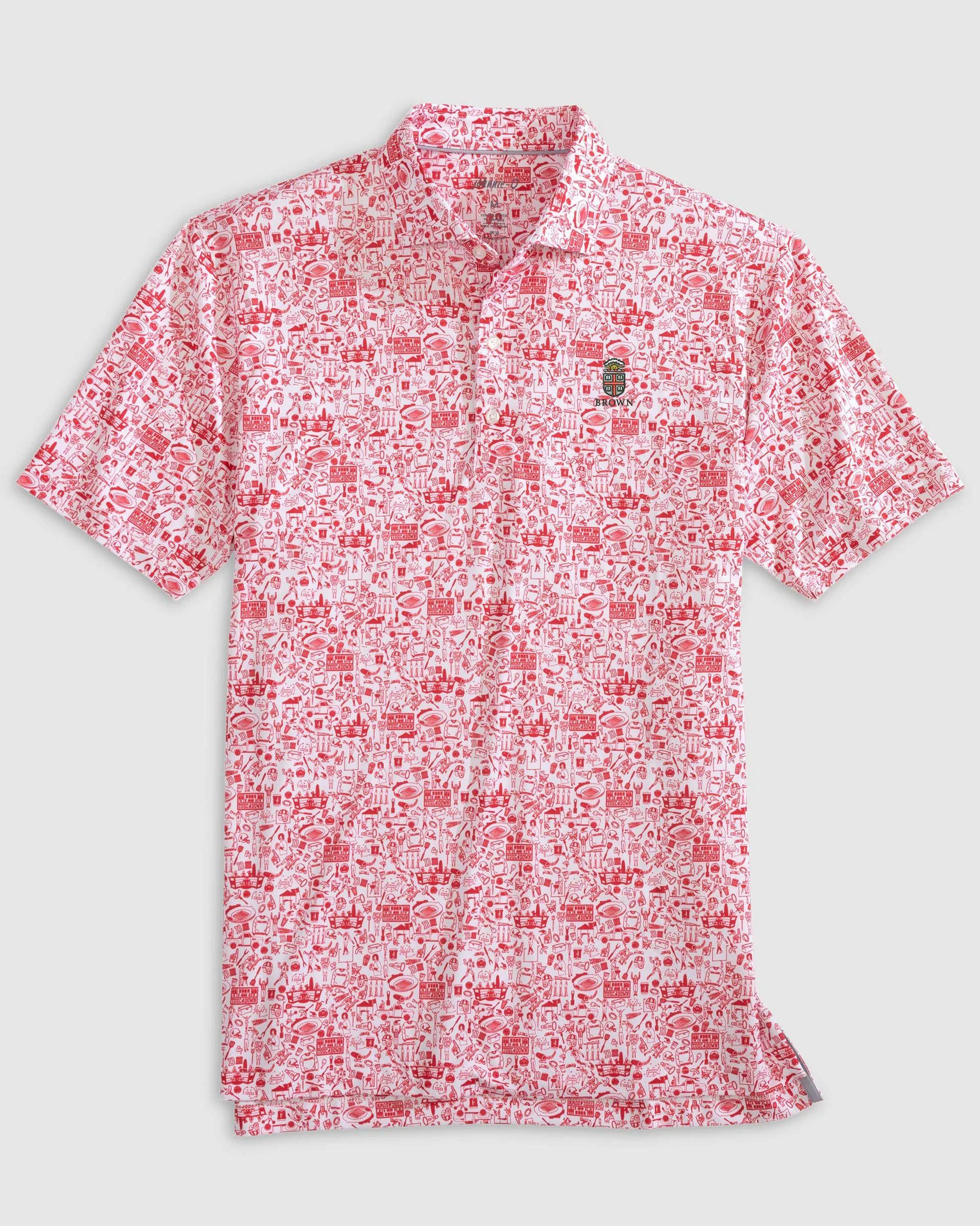 Brown Tailgater 2.0 Printed Jersey Performance Polo