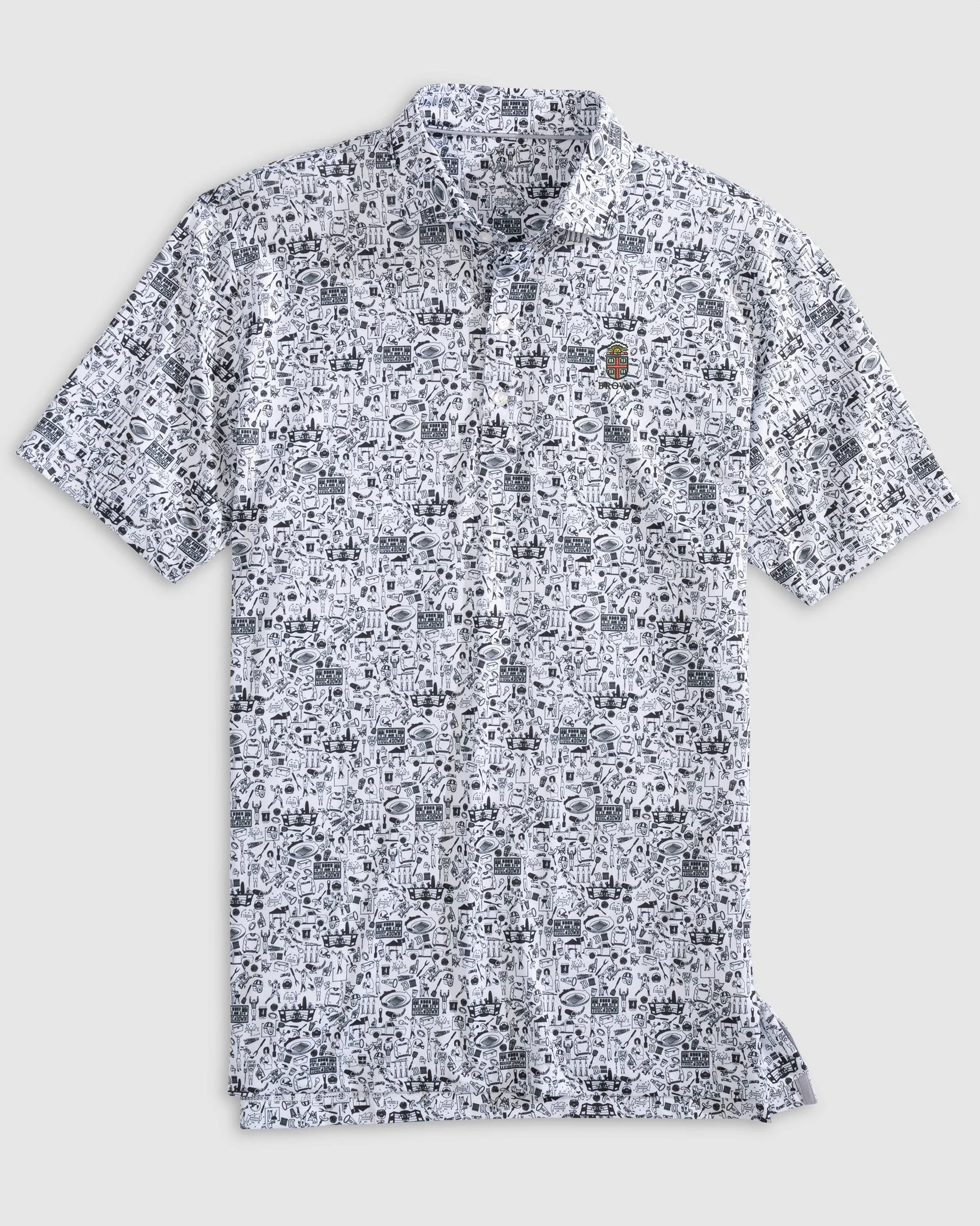 Brown Tailgater 2.0 Printed Jersey Performance Polo