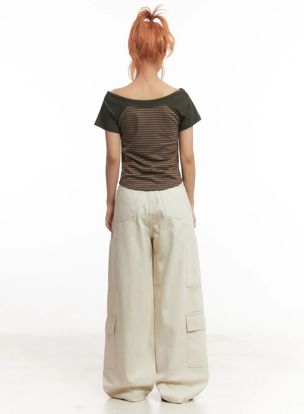 Cargo Cotton Wide-Leg Pants IA517