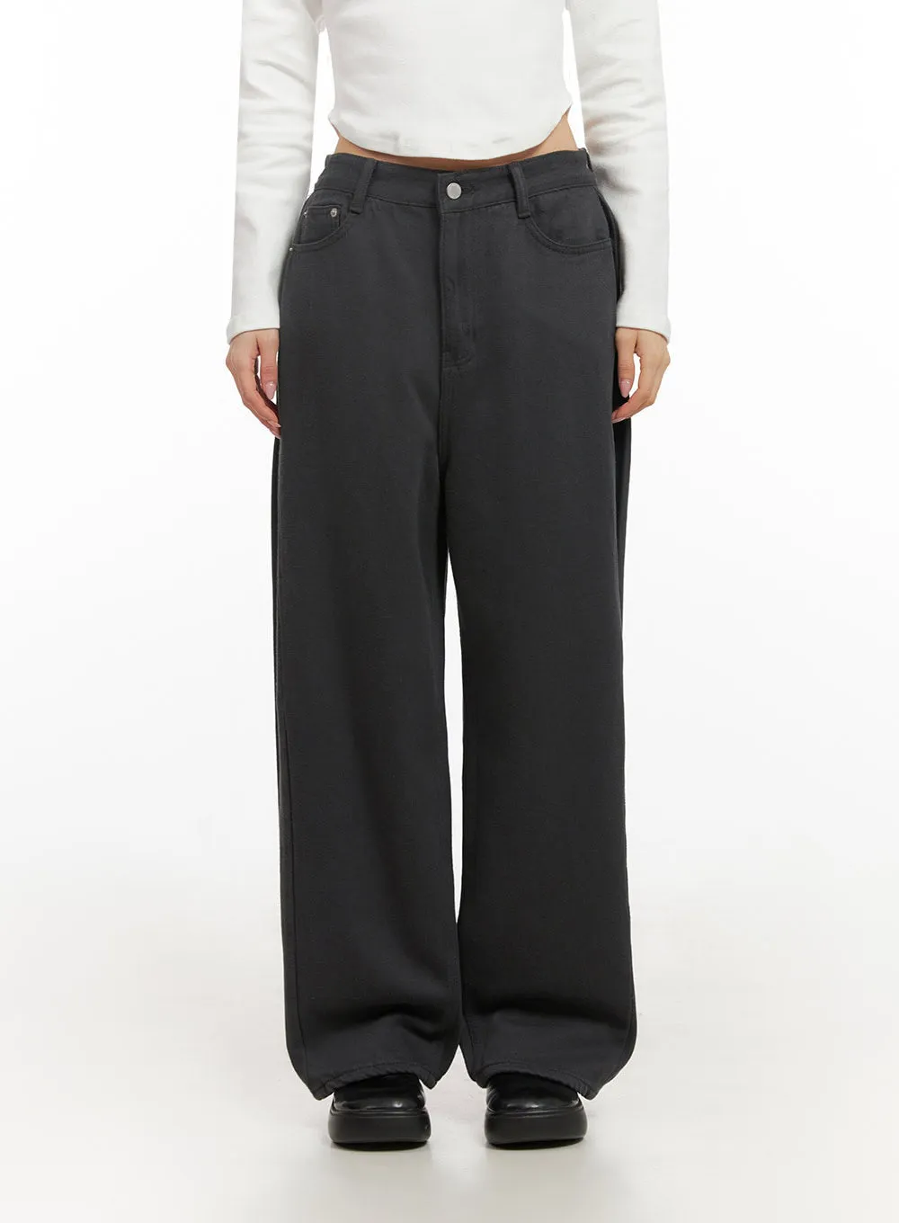 Classic Wide-Fit Cotton Pants ID431