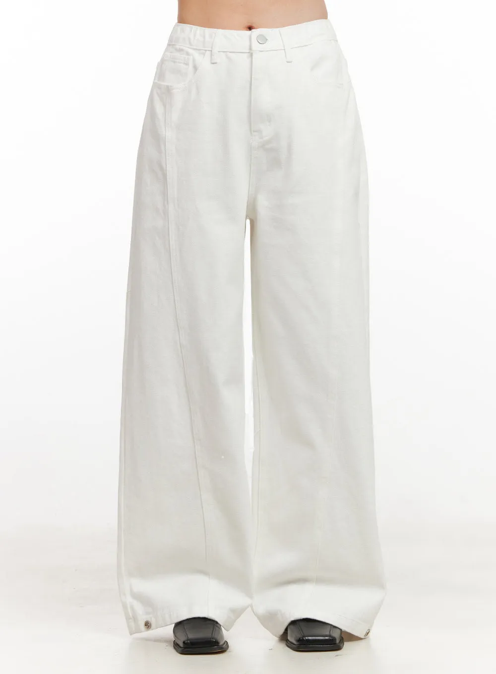 Classic Wide-Leg Cotton Pants IJ530