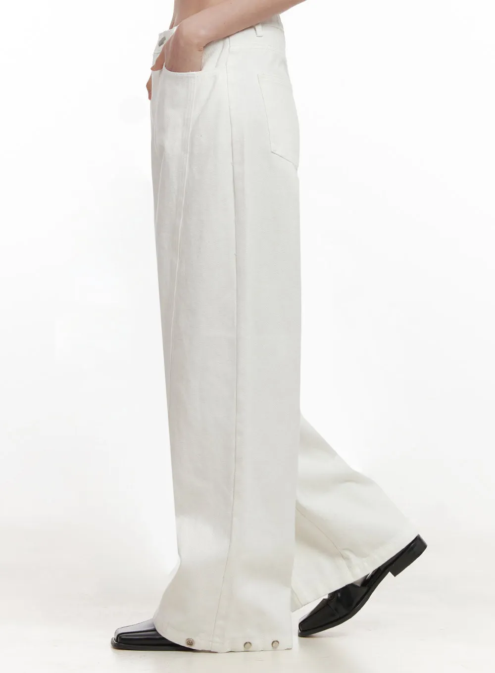 Classic Wide-Leg Cotton Pants IJ530