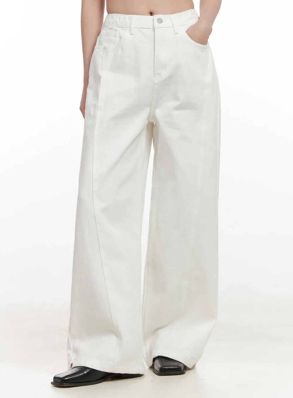 Classic Wide-Leg Cotton Pants IJ530
