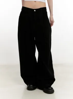 Cotton Pintuck Wide-Leg Pants CM514