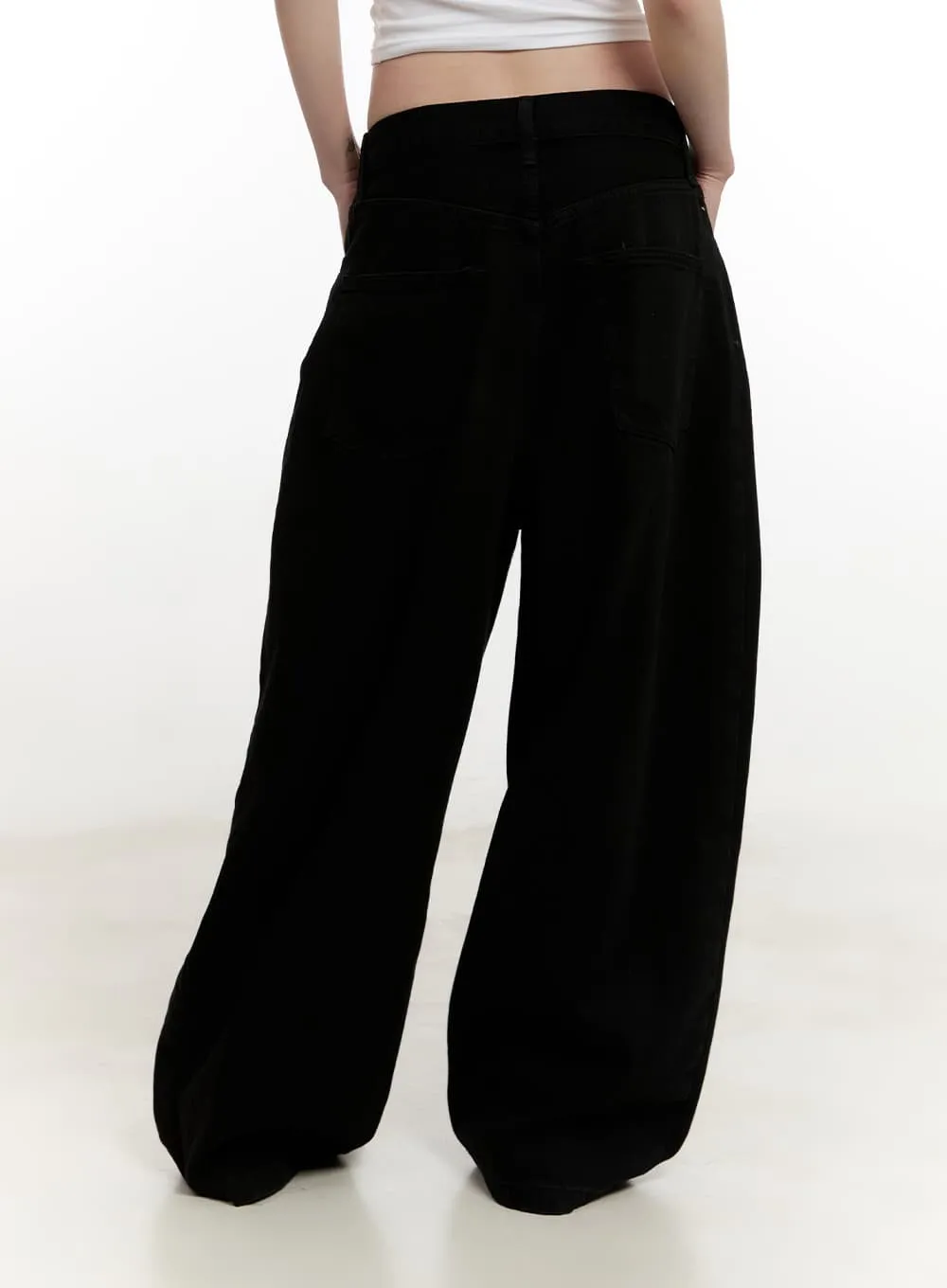Cotton Pintuck Wide-Leg Pants CM514