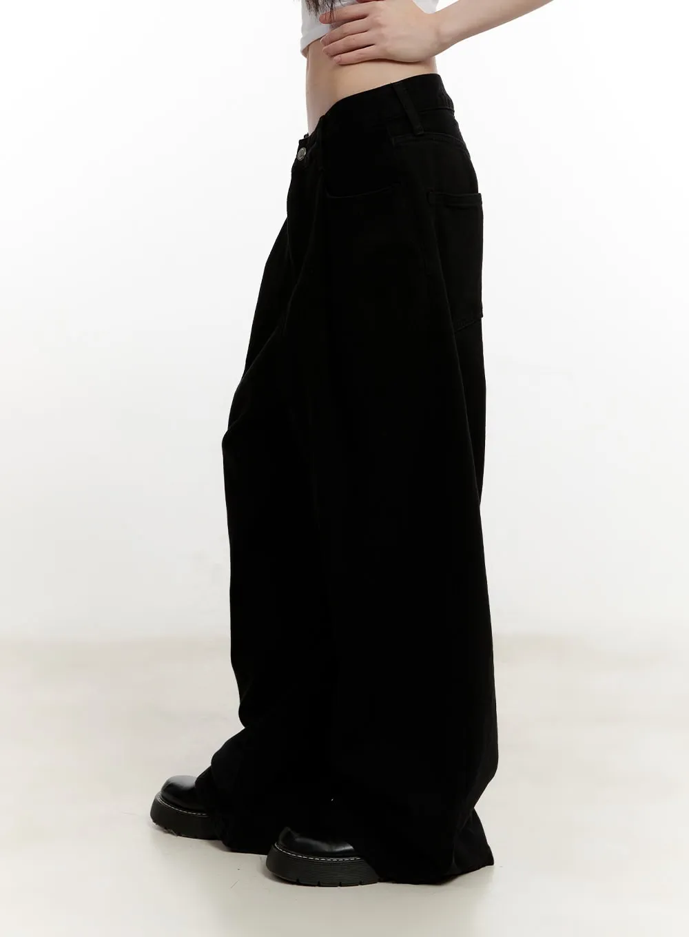 Cotton Pintuck Wide-Leg Pants CM514