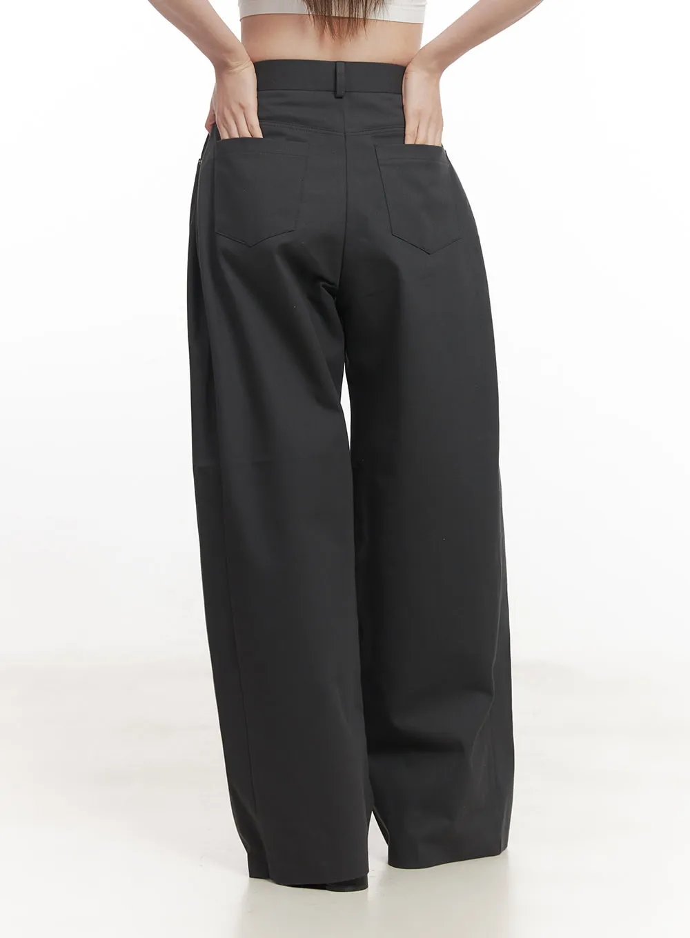 Cotton Wide-Fit Pintuck Pants CA502