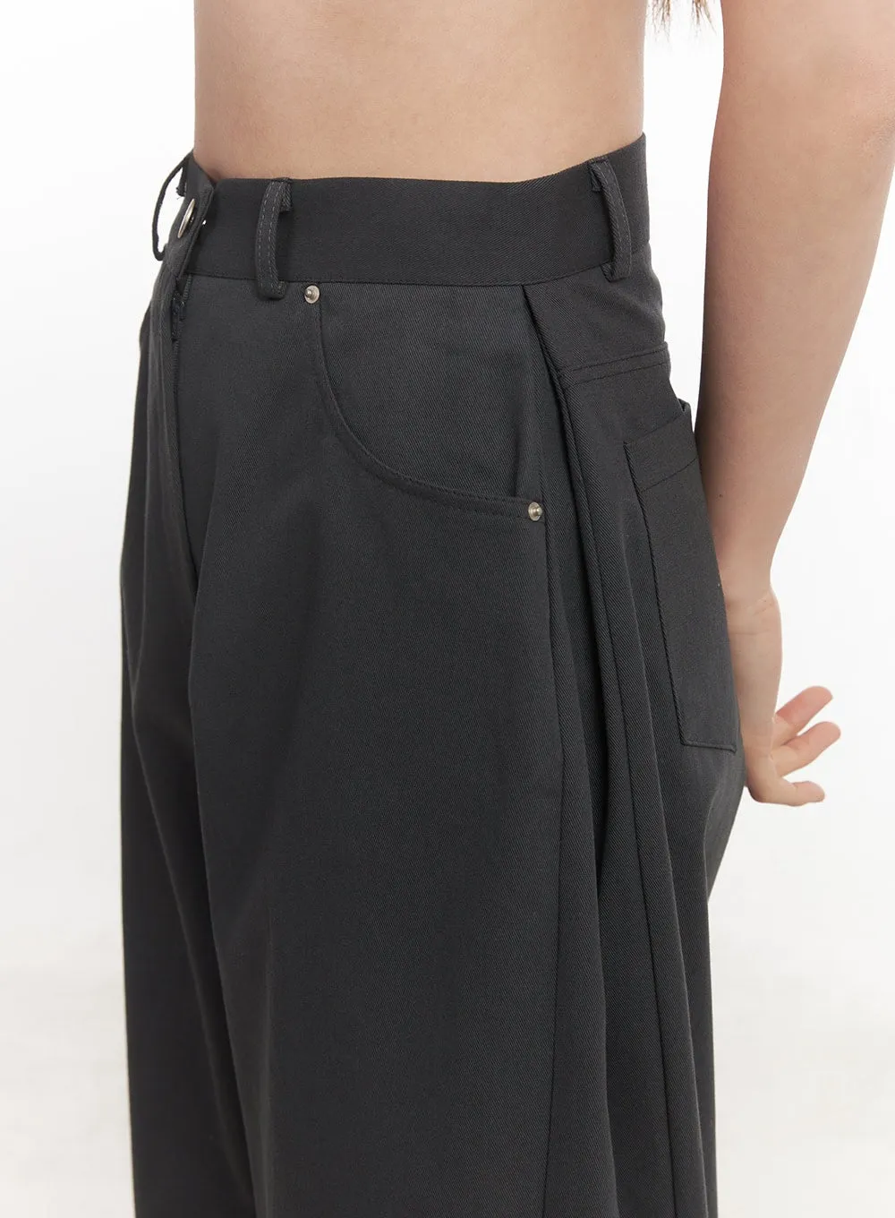 Cotton Wide-Fit Pintuck Pants CA502