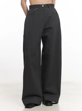 Cotton Wide-Fit Pintuck Pants CA502