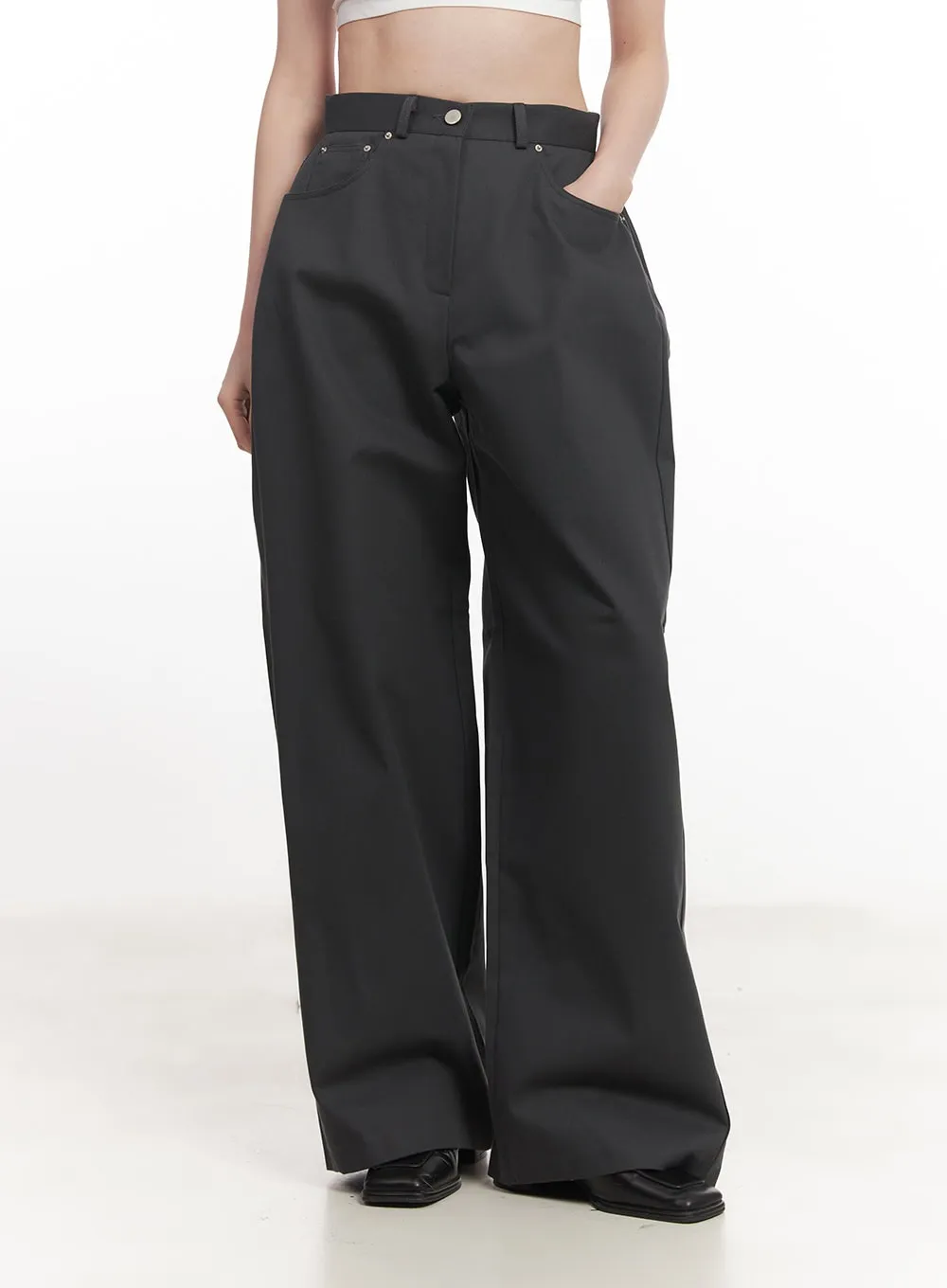 Cotton Wide-Fit Pintuck Pants CA502