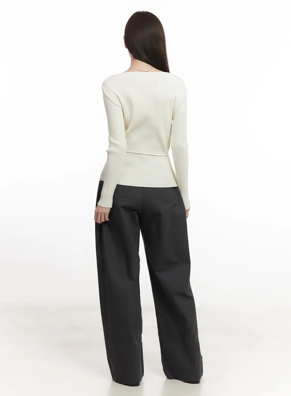 Cotton Wide-Fit Pintuck Pants CA502