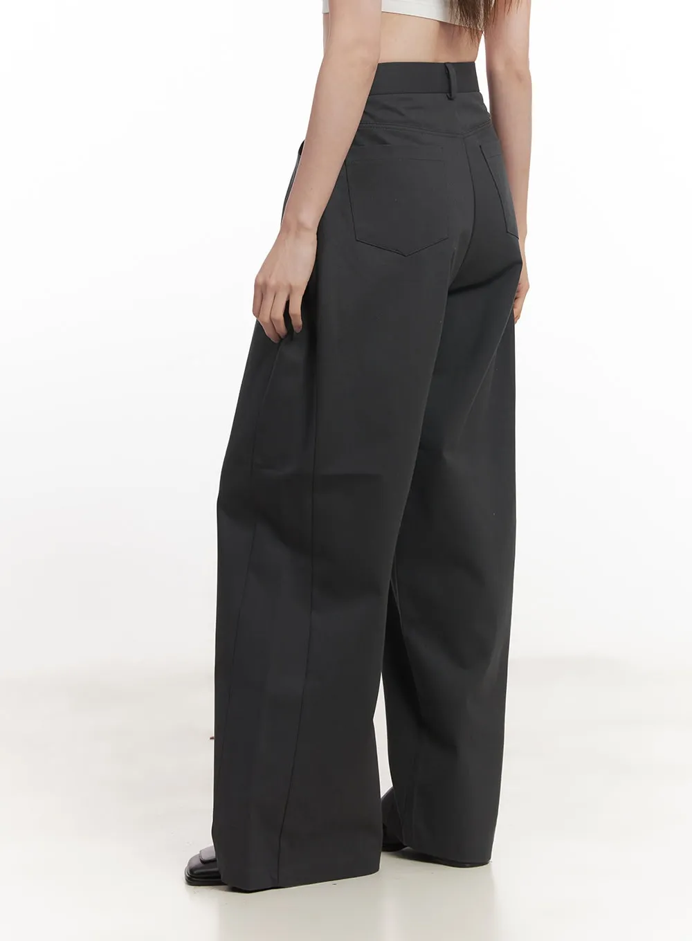 Cotton Wide-Fit Pintuck Pants CA502