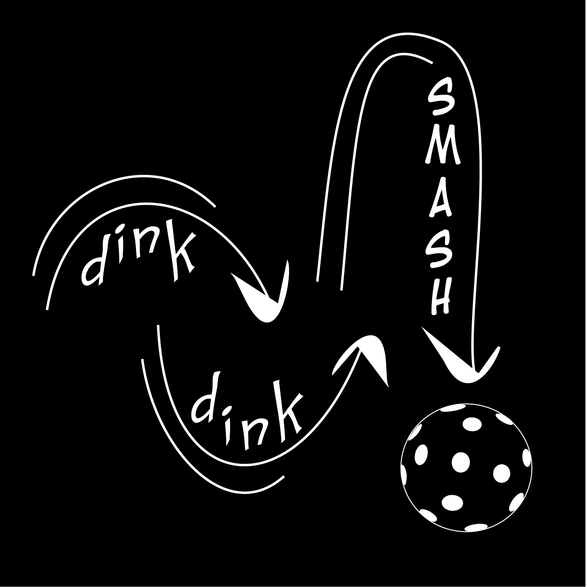 Dink Dink Smash (White) | Pickleball Headband | 100% Polyester