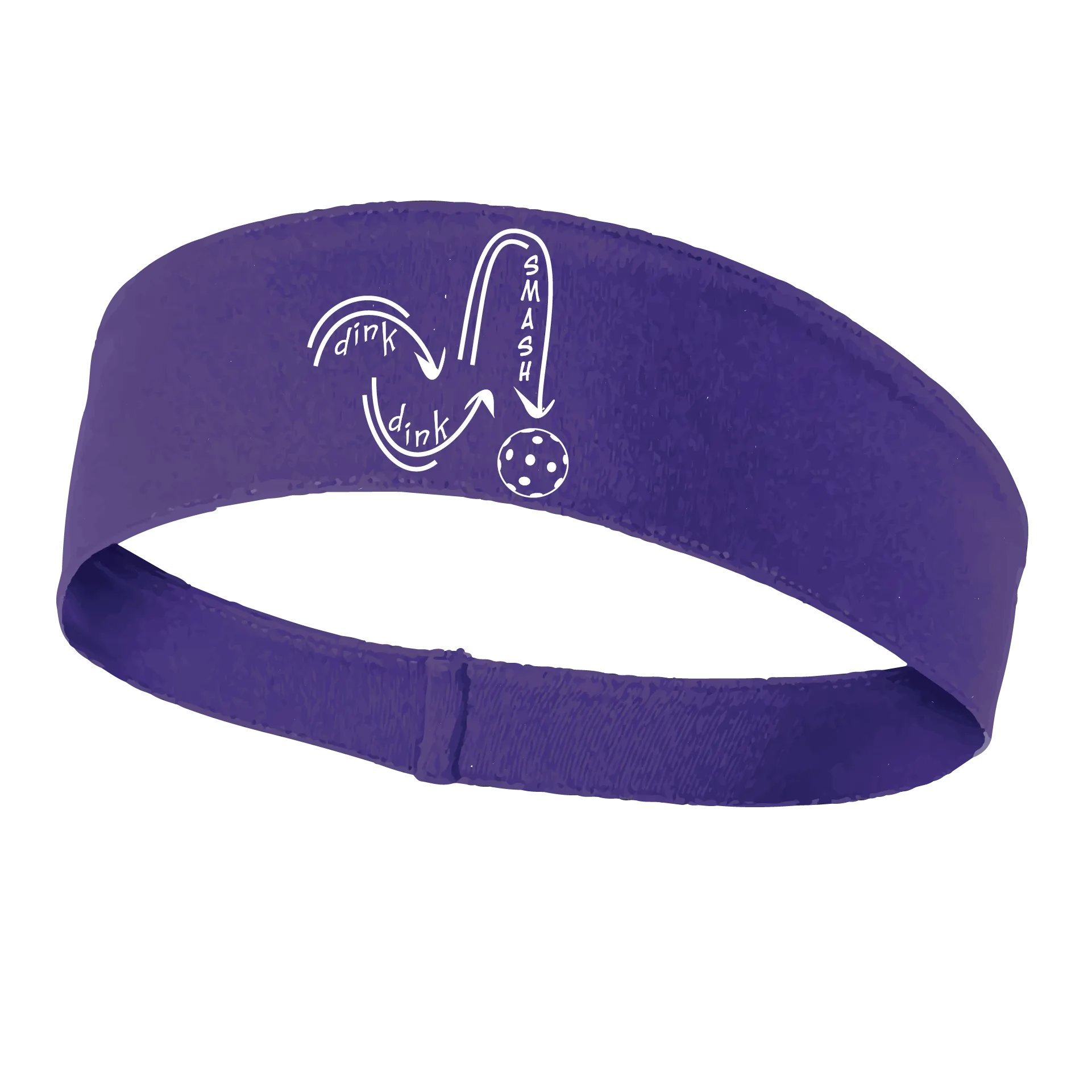 Dink Dink Smash (White) | Pickleball Headband | 100% Polyester
