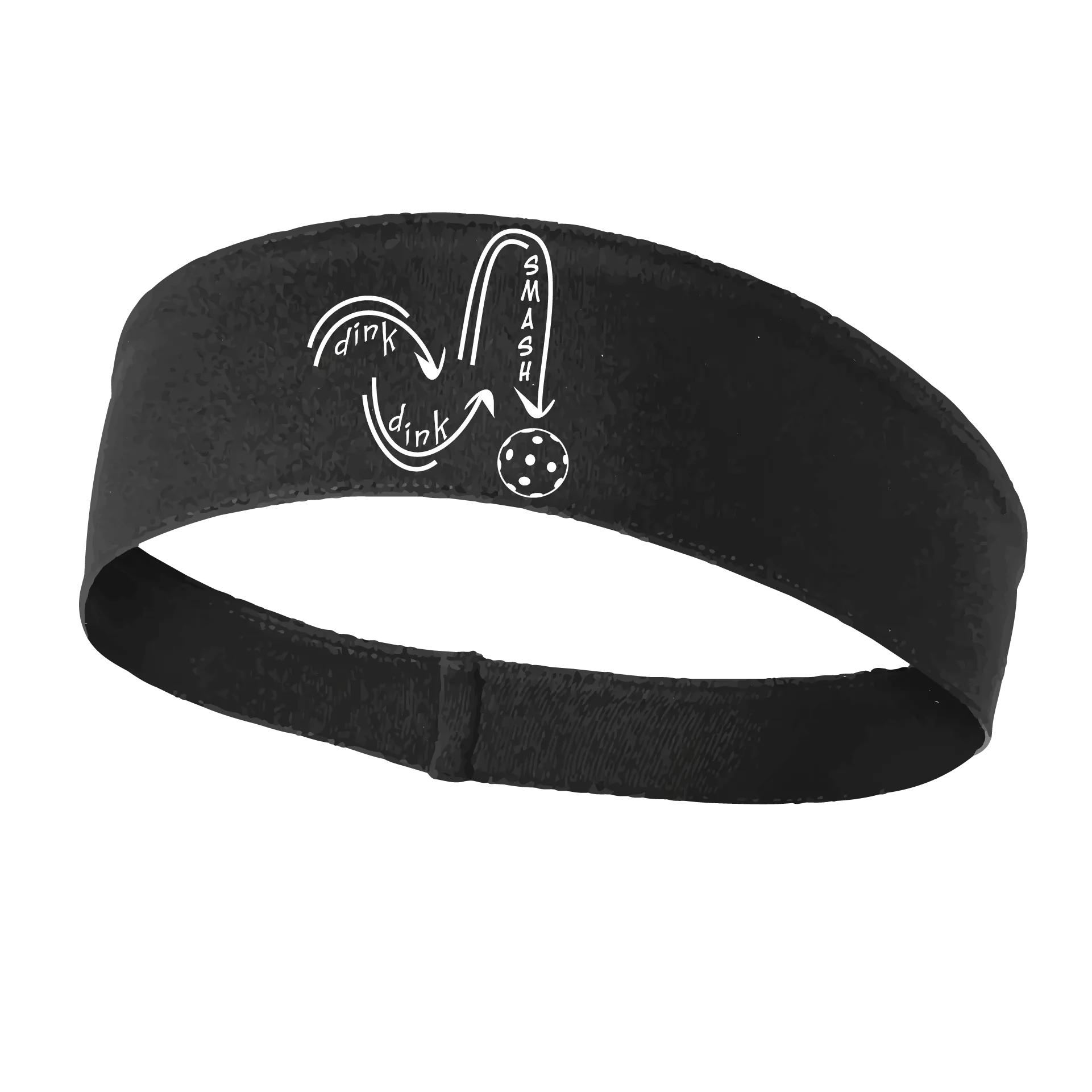 Dink Dink Smash (White) | Pickleball Headband | 100% Polyester