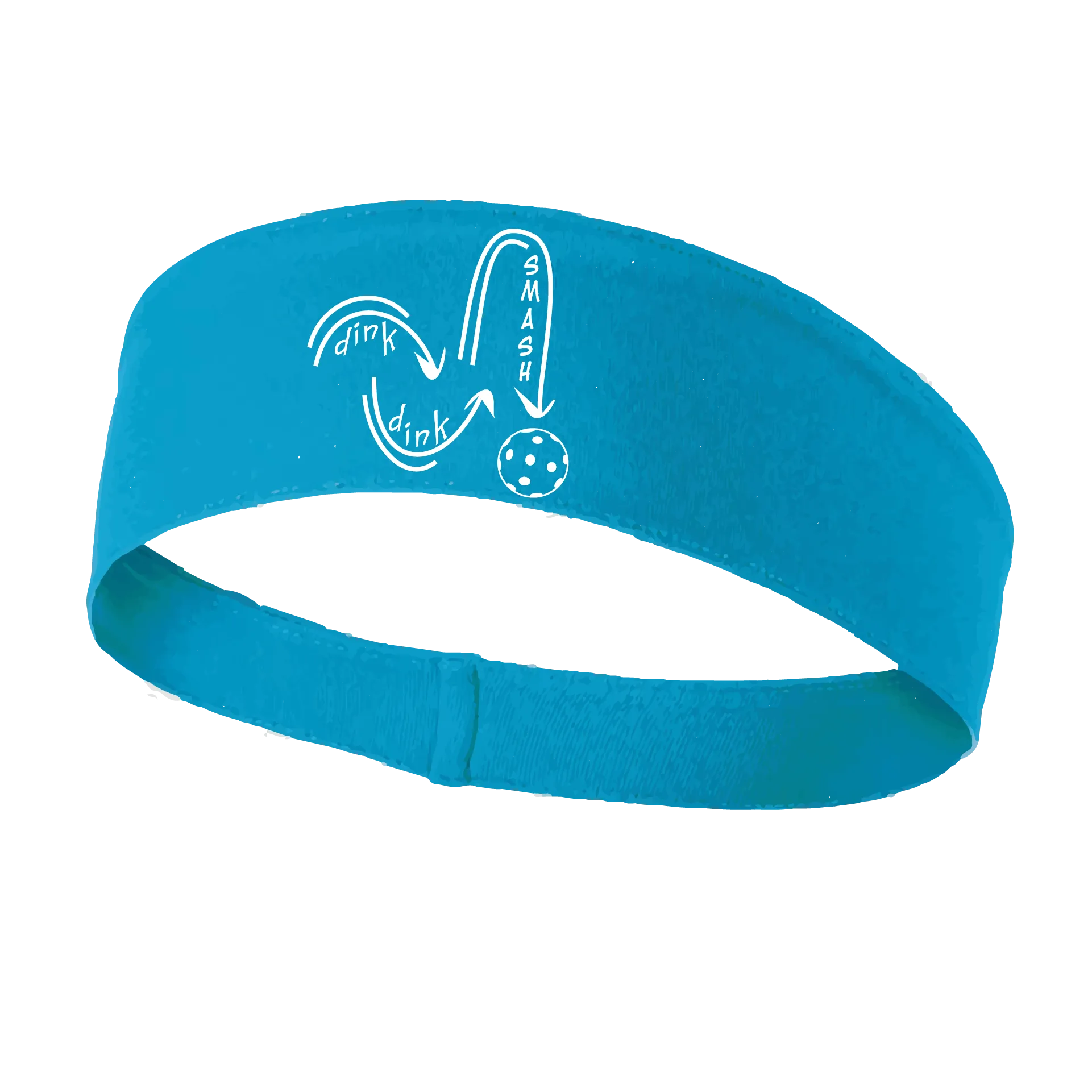 Dink Dink Smash (White) | Pickleball Headband | 100% Polyester