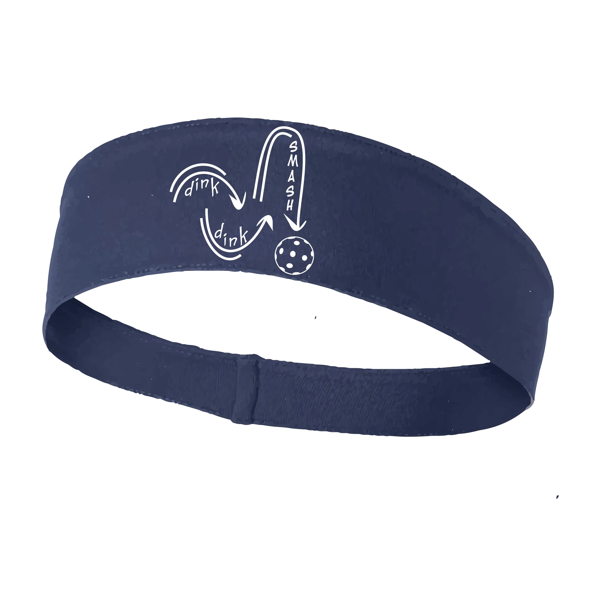Dink Dink Smash (White) | Pickleball Headband | 100% Polyester