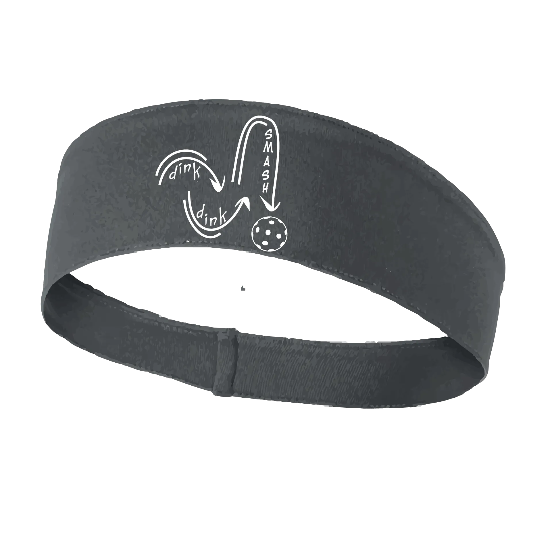Dink Dink Smash (White) | Pickleball Headband | 100% Polyester