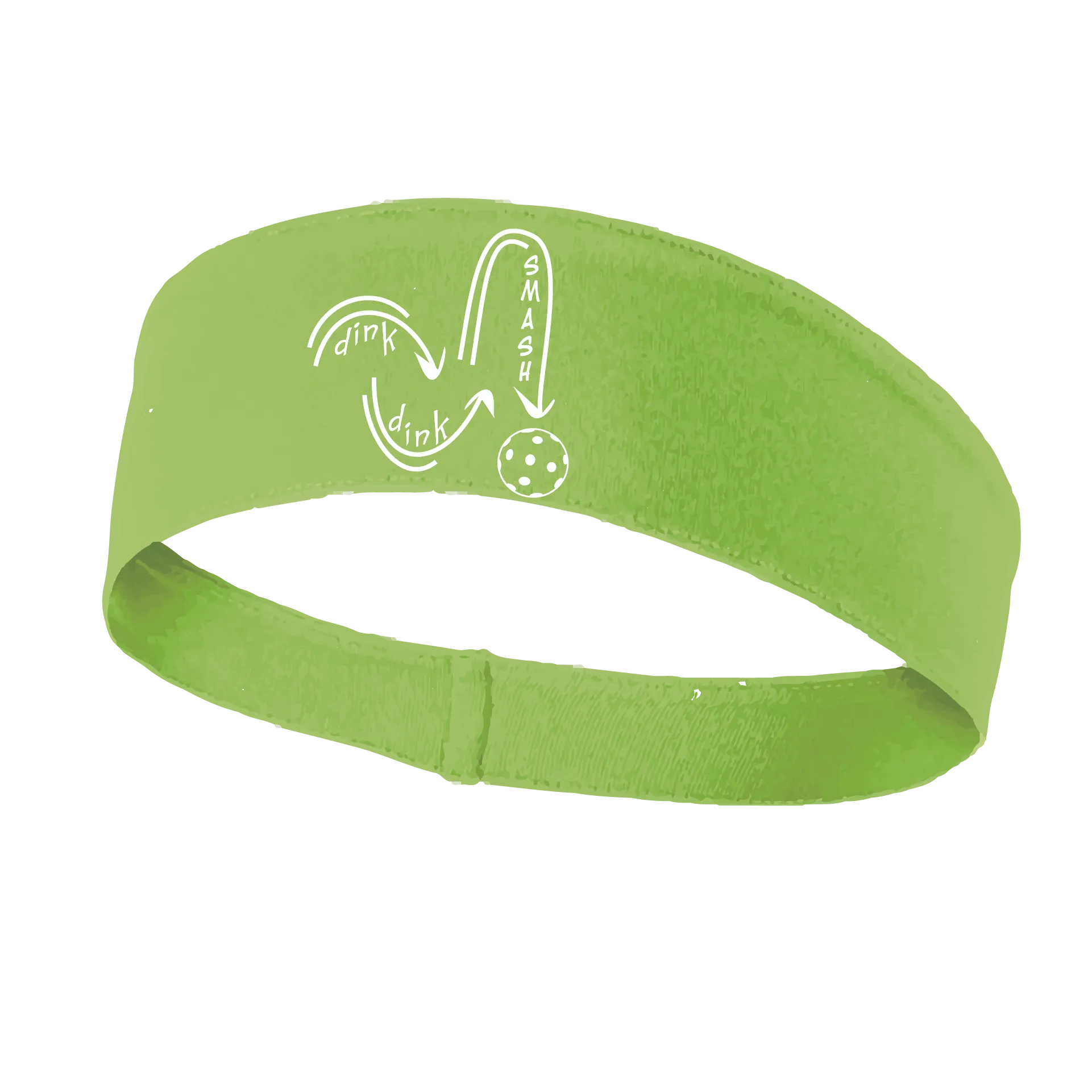 Dink Dink Smash (White) | Pickleball Headband | 100% Polyester