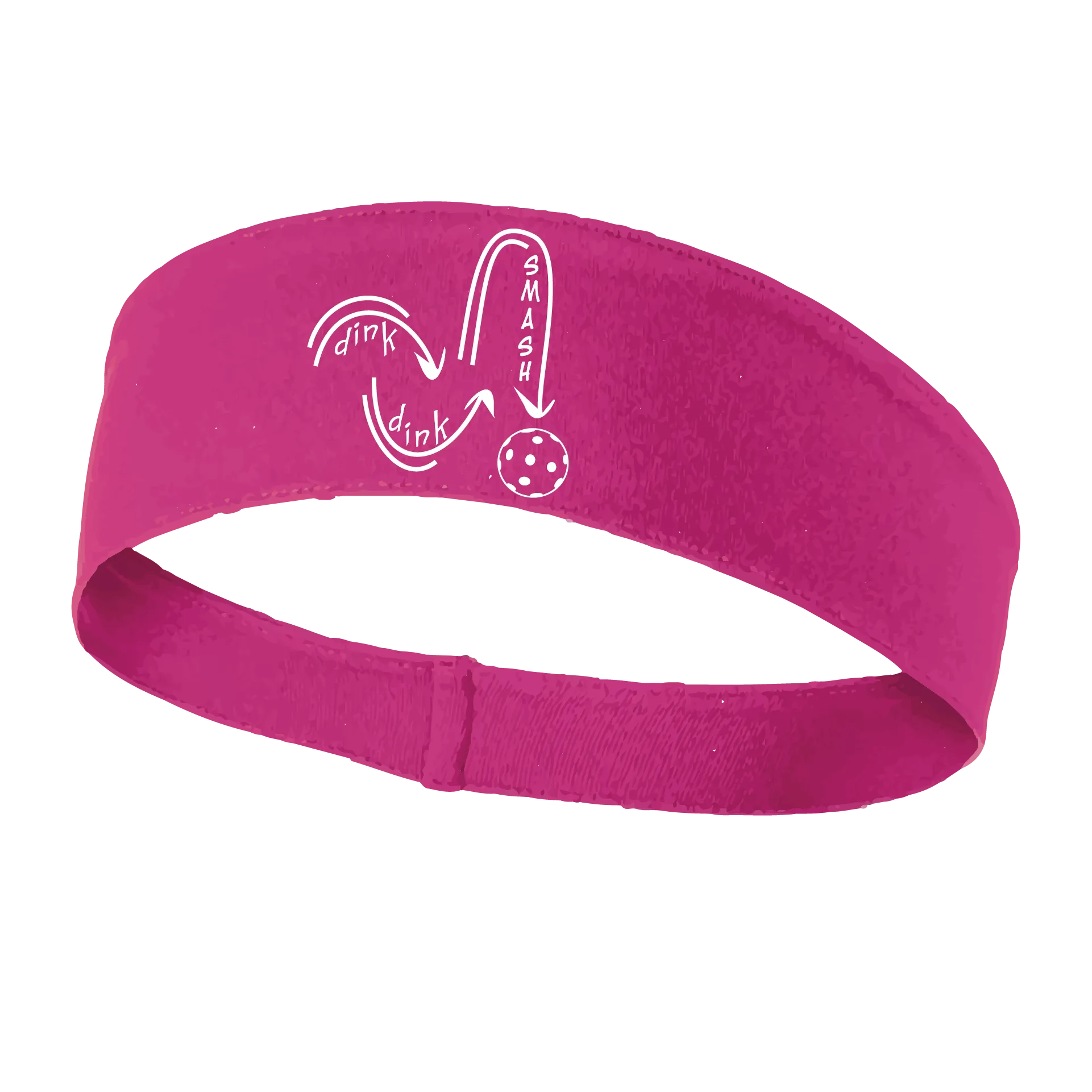 Dink Dink Smash (White) | Pickleball Headband | 100% Polyester