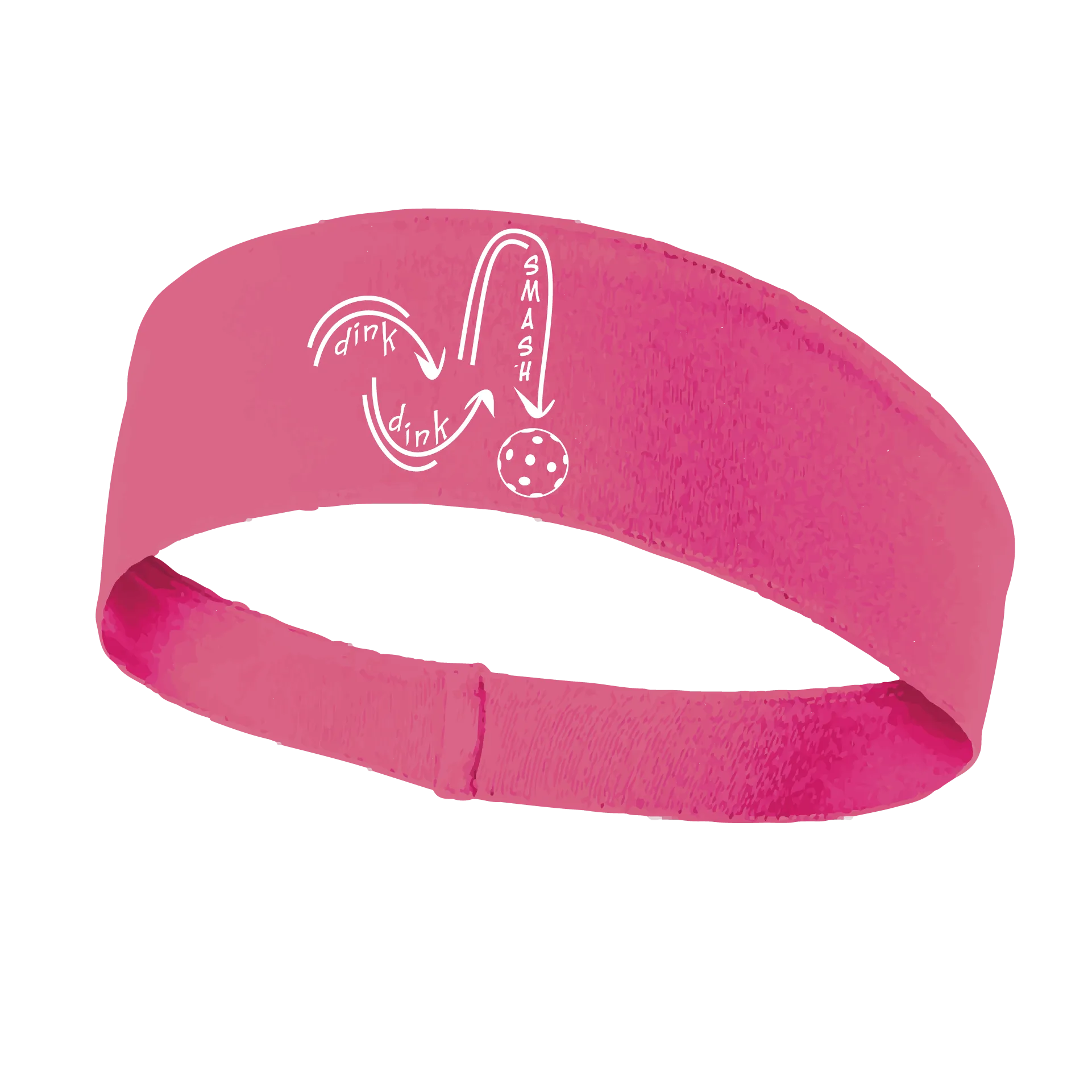Dink Dink Smash (White) | Pickleball Headband | 100% Polyester