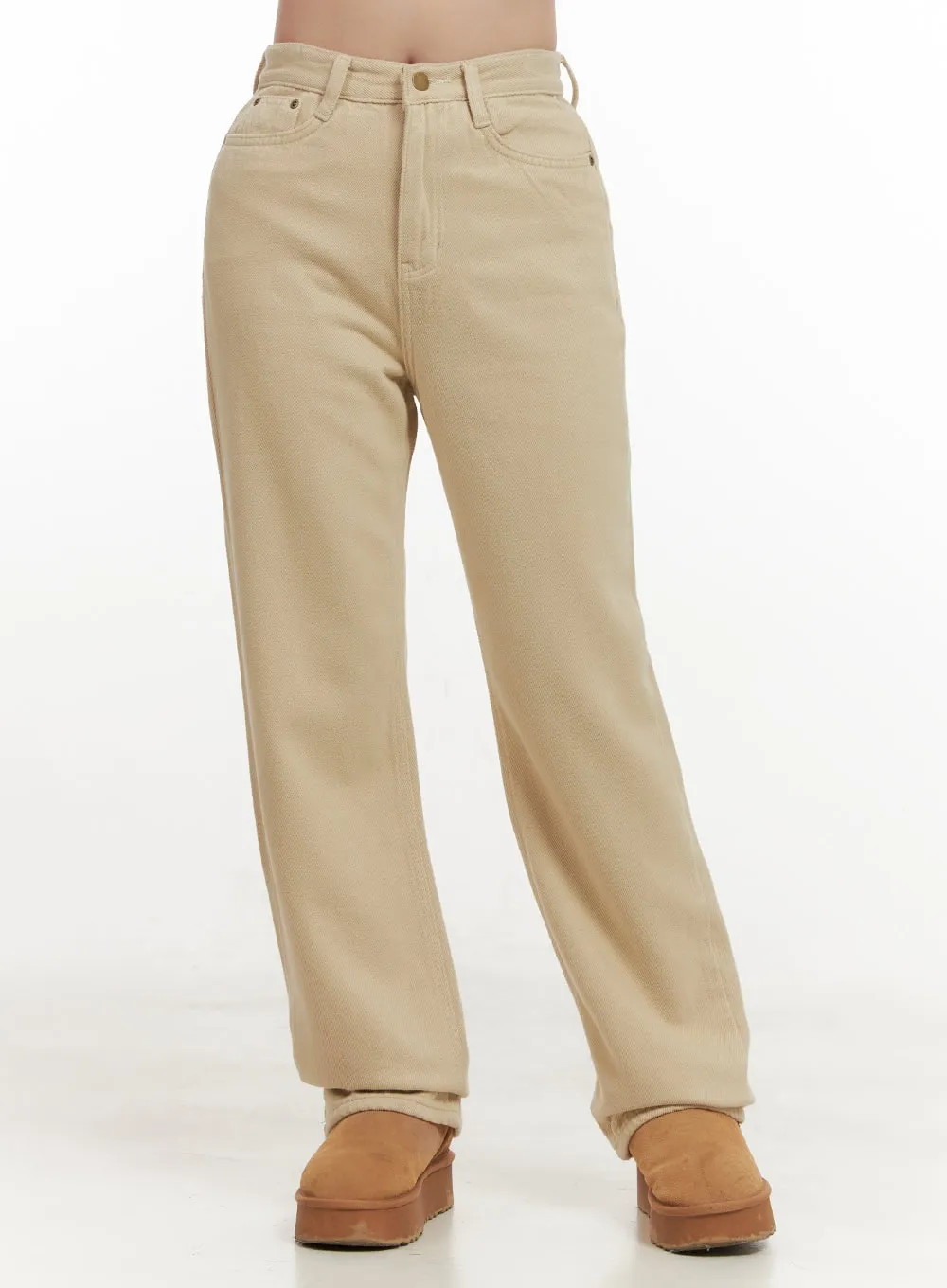 Isolde Solid Cotton Straight Fit Pants ON429