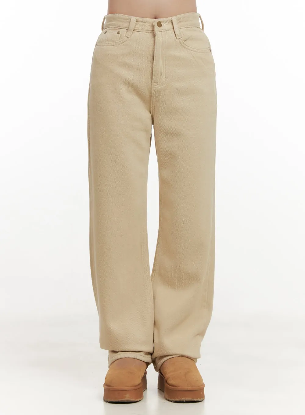 Isolde Solid Cotton Straight Fit Pants ON429