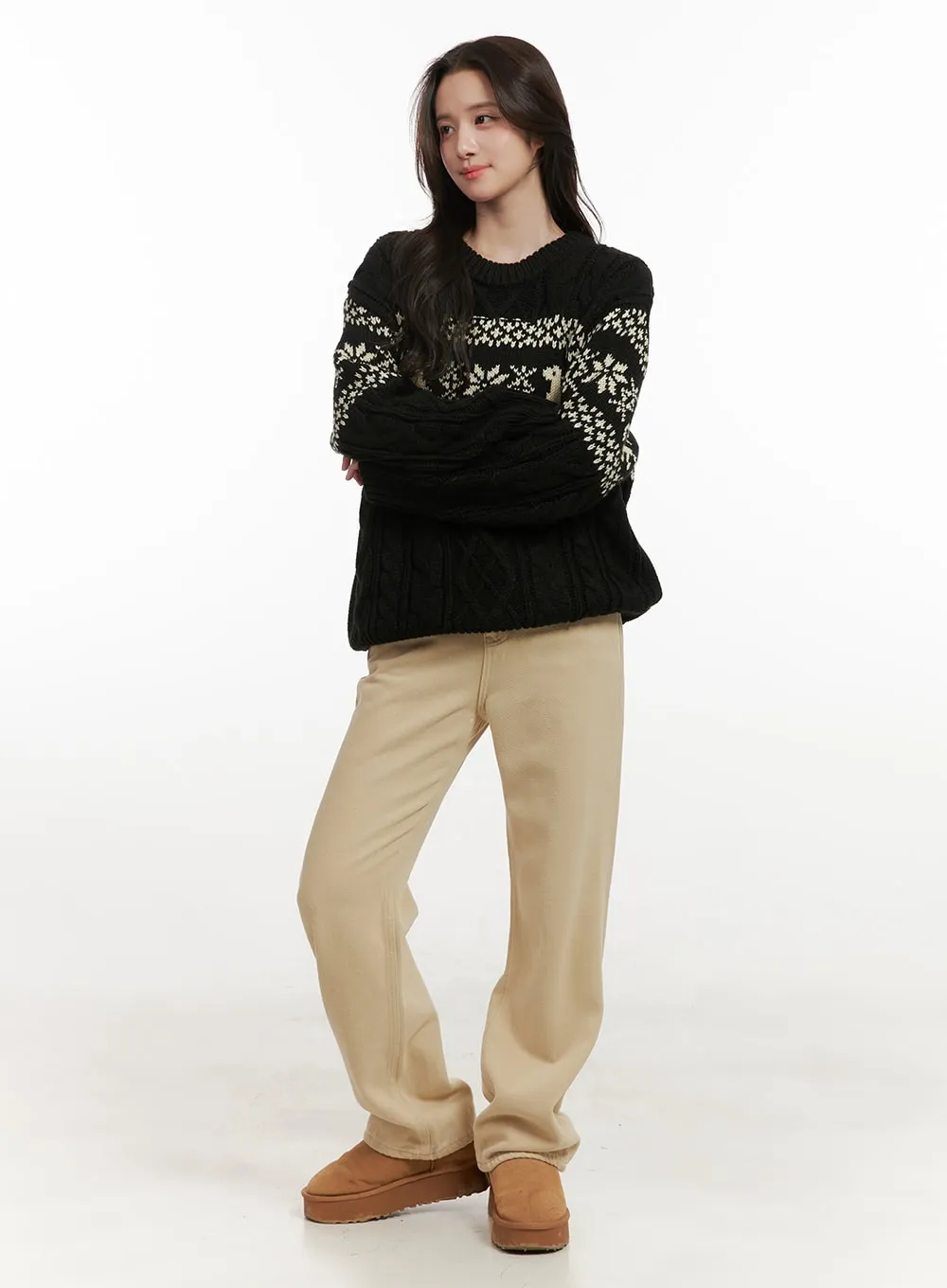 Isolde Solid Cotton Straight Fit Pants ON429