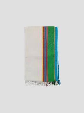 Kikoy Fabric Wrap in White Green