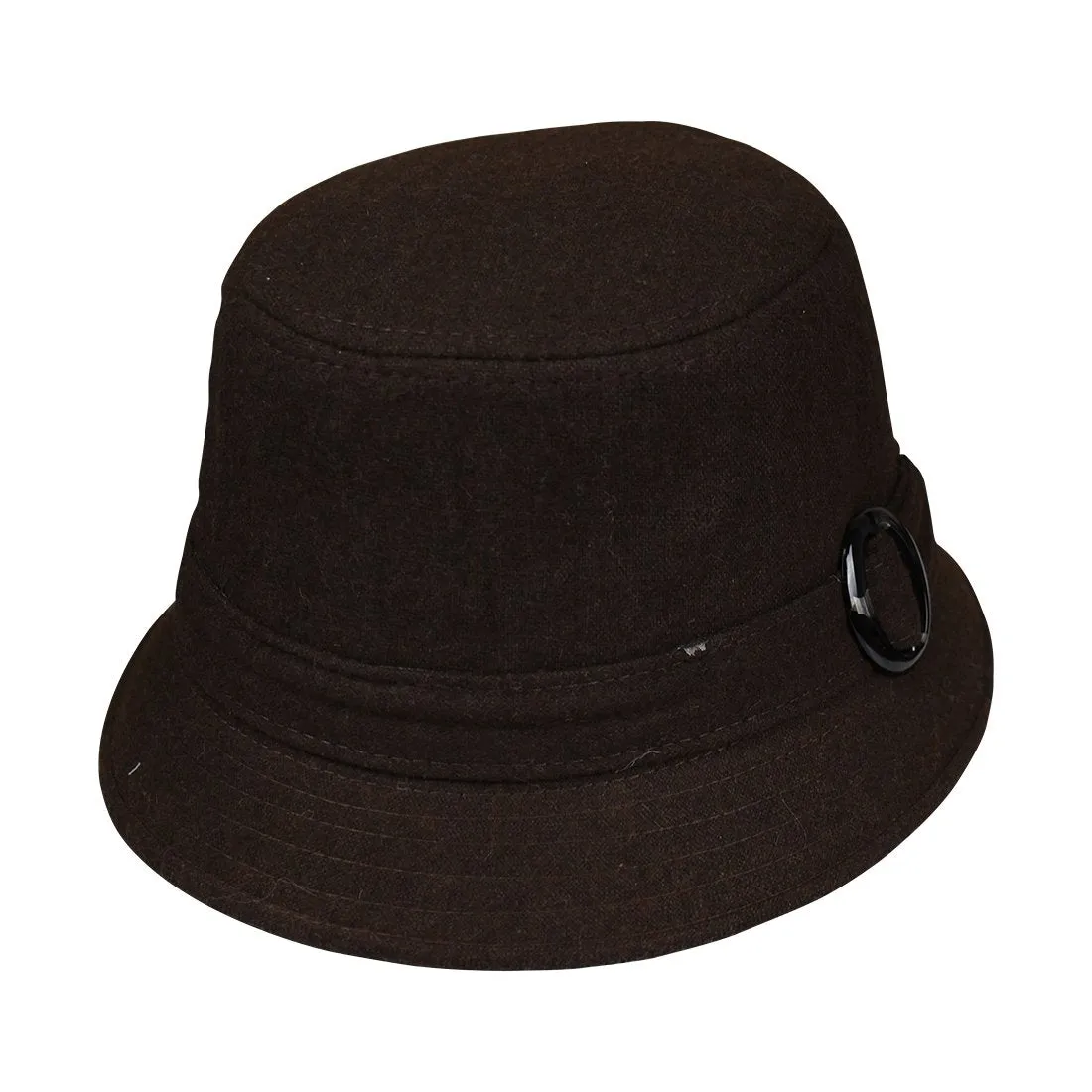 Landana Headscarves Wool Ladies Bucket Hat Cloche with Round Buckle