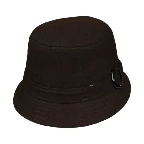 Landana Headscarves Wool Ladies Bucket Hat Cloche with Round Buckle