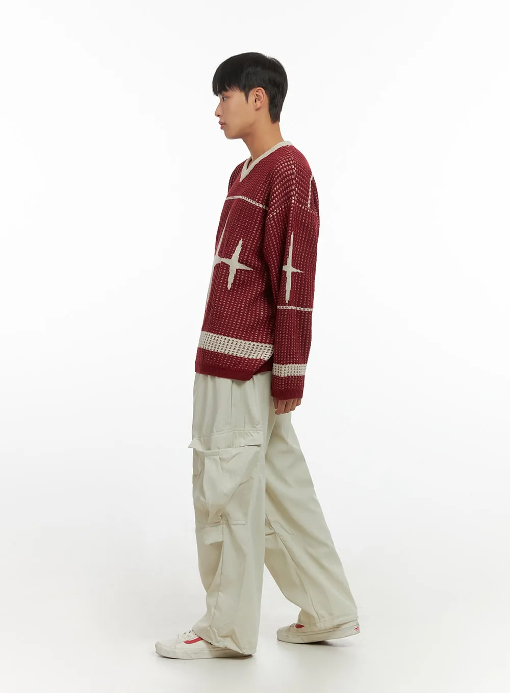 Men's Basic Wide Cargo Pants IO420