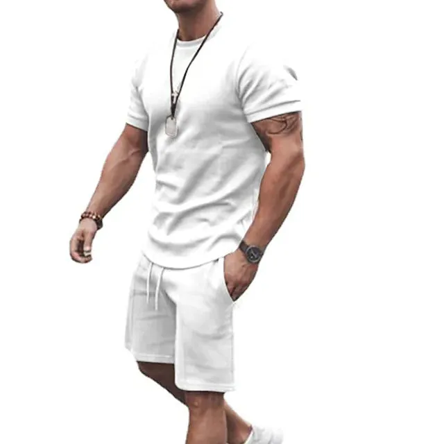 Men's Casual Activewear Running T-Shirt with Shorts