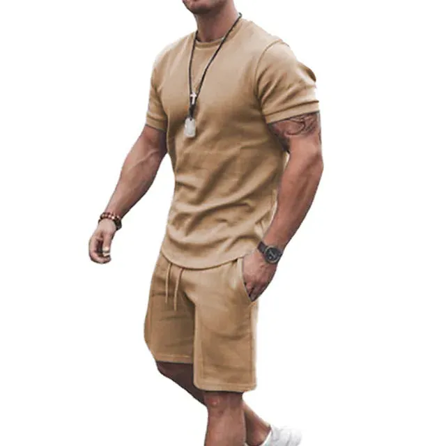 Men's Casual Activewear Running T-Shirt with Shorts