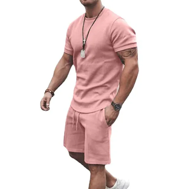 Men's Casual Activewear Running T-Shirt with Shorts
